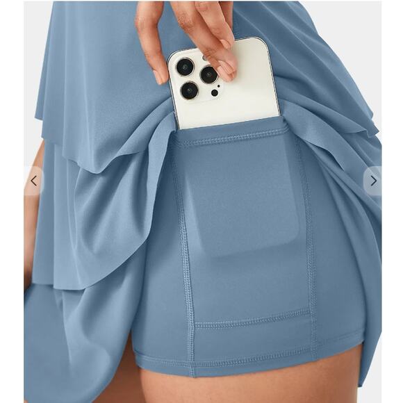 Halara Softly zero Airy Tiered Ruffle Mini Slip Dance‎ Active Dress UPF50+ Sz. S - Picture 6 of 14